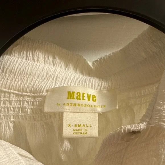 Maeve smocked button down blouse ivory size Ds - Picture 9 of 11